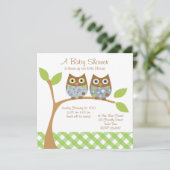 Invitation au Baby shower de la Chouette Twin (Debout devant)