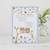 Invitation au Baby shower de la Chouette Twin (Debout devant)