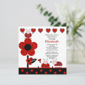 Invitation au Baby shower de la coccinelle (Debout devant)