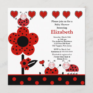 Invitation au Baby shower de la coccinelle