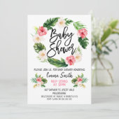 Invitation au Baby shower de la couronne tropicale (Debout devant)