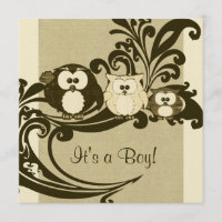 Invitation au Baby shower de la famille des chouet