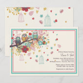 Invitation au Baby shower de la famille Owl (Devant / Derrière)