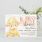 Invitation au Baby shower de la ferme des moutons (Debout devant)