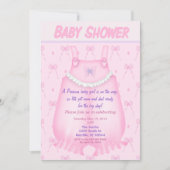 Invitation au Baby shower de la fille-bébé (Devant)