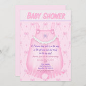Invitation au Baby shower de la fille-bébé (Devant / Derrière)