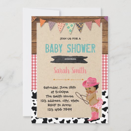 Invitation au baby shower de la fillette (Devant)