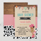 Invitation au baby shower de la fillette (Devant / Derrière)