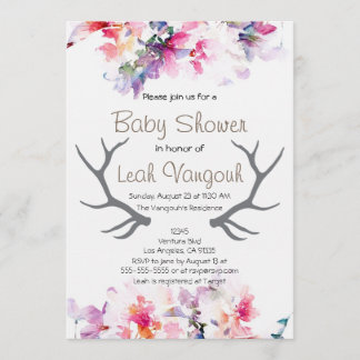 Invitation au Baby shower de la florale douce et d