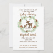 Invitation au Baby shower de la forêt de pins de D (Devant)