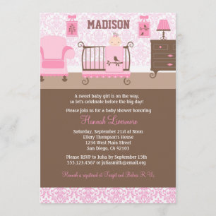 Invitation au Baby shower de la garderie Pink Brow