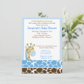 Invitation au Baby shower de la Girafe bleue (Debout devant)