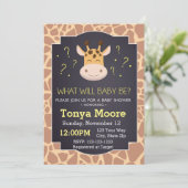 Invitation au Baby shower de la Girafe de la révél (Debout devant)