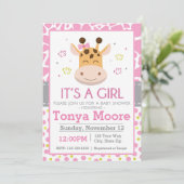 Invitation au Baby shower de la Girafe Polka Dot ( (Debout devant)