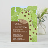 Invitation au Baby shower de la Giraffe verte (Debout devant)