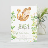 Invitation au Baby shower de la jungle des singes (Debout devant)