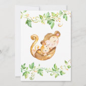 Invitation au Baby shower de la jungle des singes (Dos)