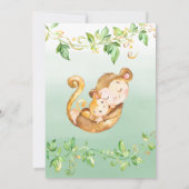 Invitation au Baby shower de la jungle des singes (Dos)