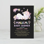 Invitation au Baby shower de la licorne magique (Debout devant)