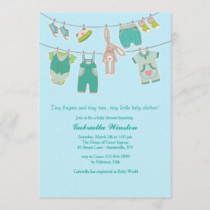 Invitation au Baby shower de la ligne de vêtements