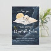 Invitation au Baby shower de la Lune (Debout devant)