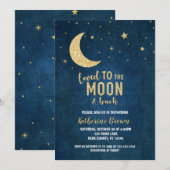 Invitation au Baby shower de la lune et du dos (Devant / Derrière)
