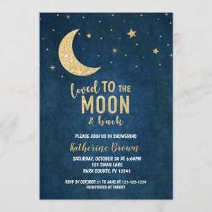 Invitation au Baby shower de la lune et du dos