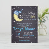 Invitation au Baby shower de la Lune et du dos (ga (Debout devant)