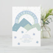 Invitation au Baby shower de la neige turquoise (Debout devant)