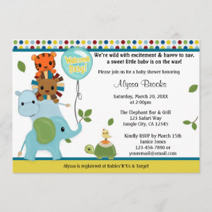 Invitation au Baby shower de la parade animale APK