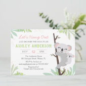Invitation au Baby shower de la petite fille Koala (Debout devant)