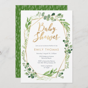 Invitation au Baby shower de la verdure - sans dis