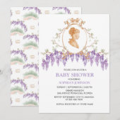 Invitation au Baby shower de la Wisteria du grand (Devant / Derrière)