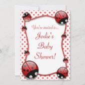 Invitation au Baby shower de Ladybug (Devant)