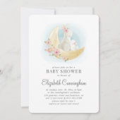 Invitation au Baby shower de lapin d'Aquarelle Mam (Devant)