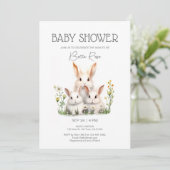 Invitation au Baby shower de lapin neutre pour les (Debout devant)