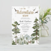 Invitation au Baby shower de l'arbre à bois de cer (Debout devant)