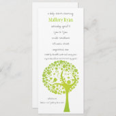 Invitation au Baby shower de l'arbre à fleurs vert (Devant / Derrière)