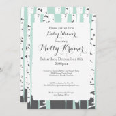 Invitation au Baby shower de l'Aspen vert (Devant / Derrière)