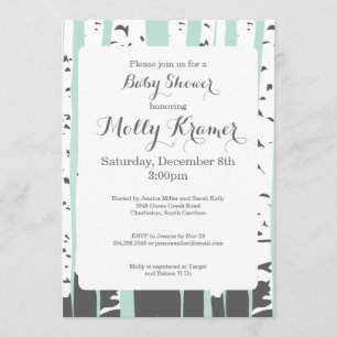 Invitation au Baby shower de l'Aspen vert