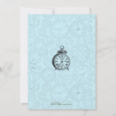 Invitation au Baby shower de l'horloge - Bleu (Dos)