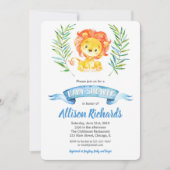 Invitation au baby shower de lion pour l'aquarelle (Devant)