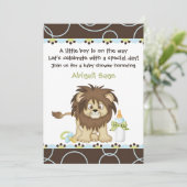 Invitation au Baby shower de Lion pour les garçons (Debout devant)
