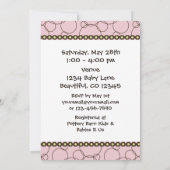 Invitation au Baby shower de lion rose pour les fi (Dos)