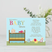 Invitation au Baby shower de lit (Debout devant)