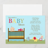 Invitation au Baby shower de lit (Devant / Derrière)