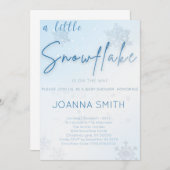 Invitation au Baby shower de Little Snowflake, hiv (Devant / Derrière)