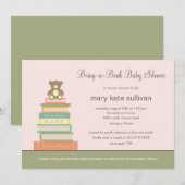 Invitation Au Baby shower De Livre (Pink) (Devant / Derrière)