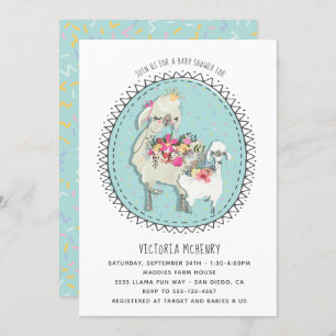 Invitation au Baby shower de Llama Mamma