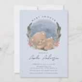 Invitation au Baby shower de l'ours couché du bois (Devant)